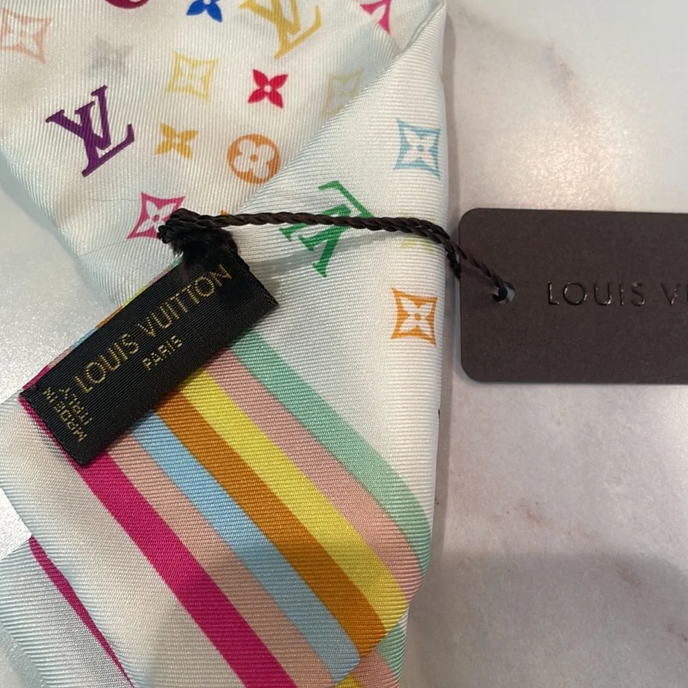 NWT 🌹Ltd Edition Louis Vuitton SILK Takashi Murakami Bandeau Twilly - Picture 10 of 12